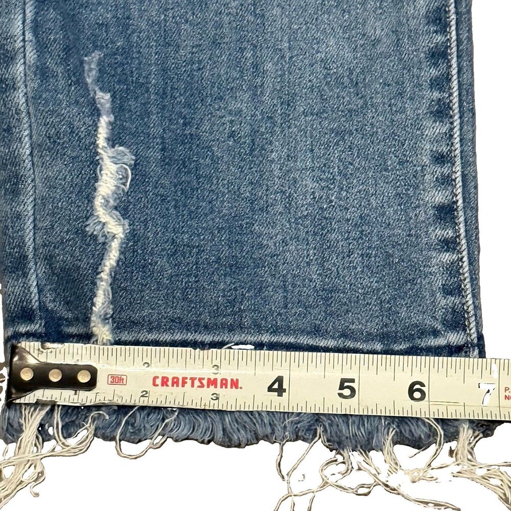 Judy Blue Jeans Womens 5/27 Blue Sraight Fit Distressed Ripped Stretch JB82436MD - Picture 3 of 10